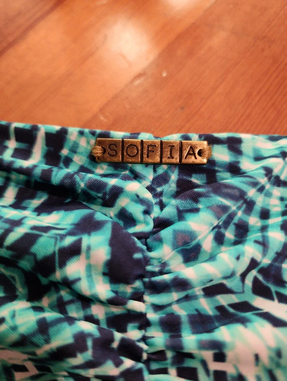 NEW! Sofia SZ L Women’s Blue Patterned Bikini Bottoms